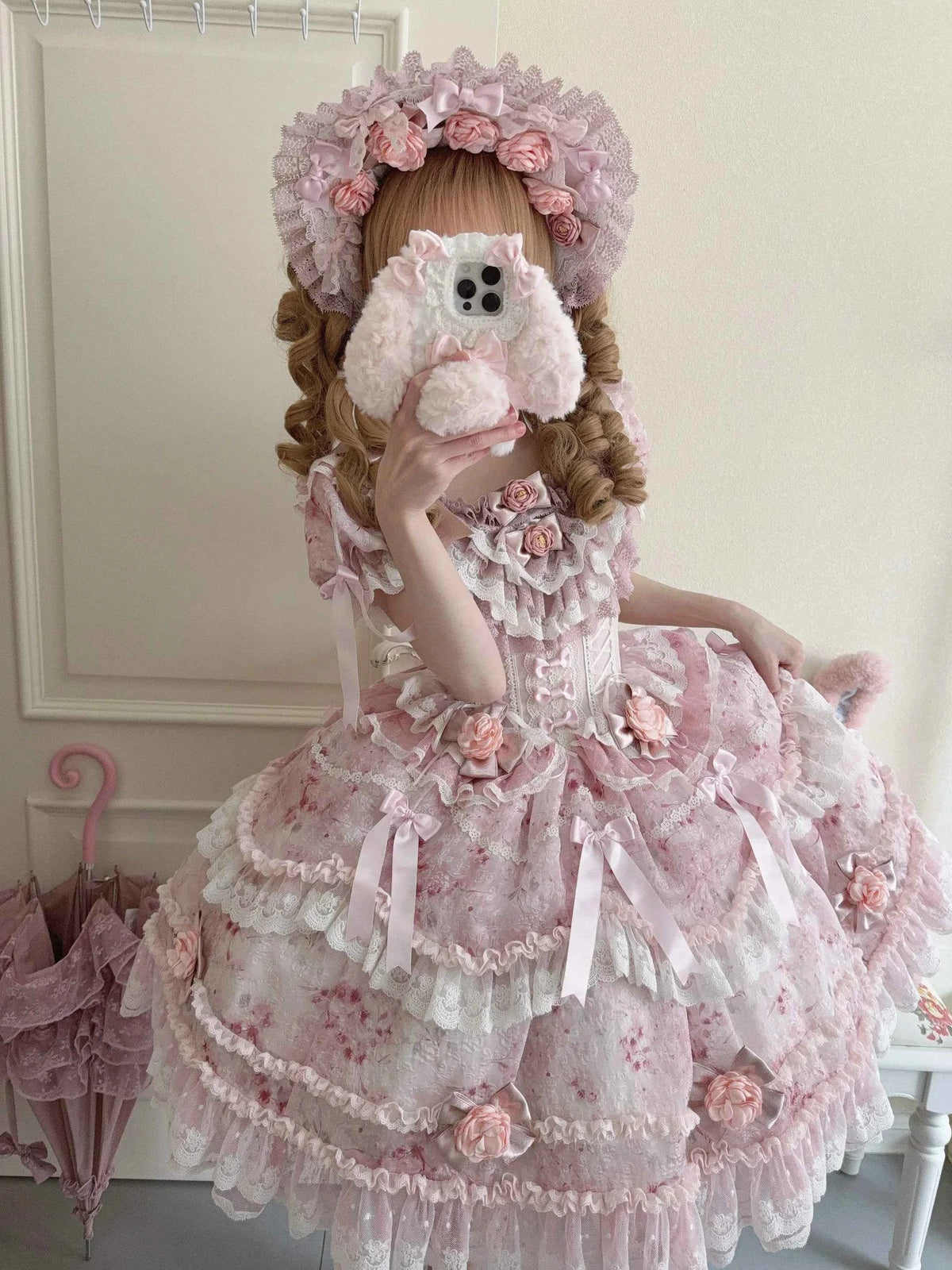 Original Heavy Birthday Party Lolita Puffy Dress Sweet Girls Back Big Bow Tail Vintage High-end Women's Elegant OP Dress