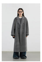 CHIC VEN Women Woolen Coat Double-breasted Basic Loose Casual Retro New Long Double-sided Female Overcoat Autumn Winter 2026