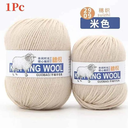 50g/Ball 100% Wool Yarn Pure Merino Thick Thread For Hand Knitting Scarf Sweater DIY Doll Woven Material