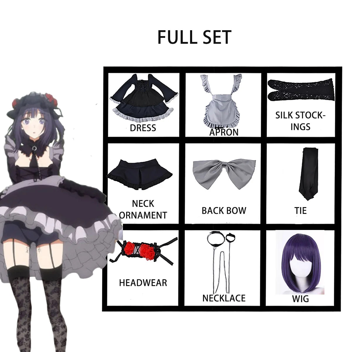 Marin Kitagawa Maid Cosplay Costume Dress Set