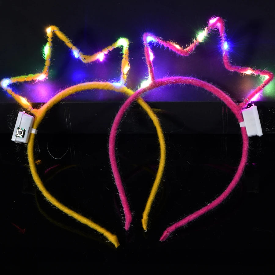 LED Glow Cat & Bunny Ear Headbands - 10/20/30 Pcs