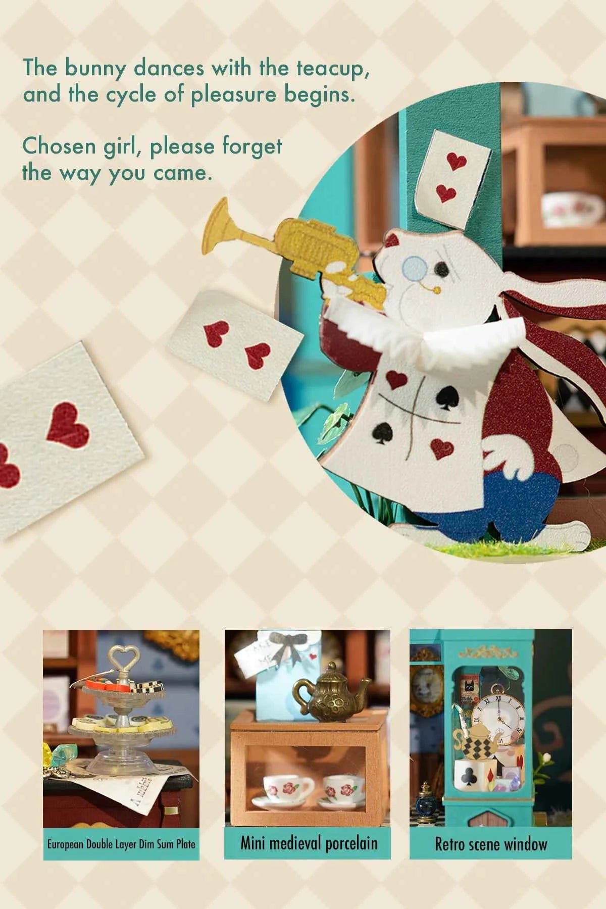 Robotime Rolife DIY Mystery Archives Bureau Decorative Ornament Kids Adult Miniature Fantasy Magic Doll House Wooden Kit Toy