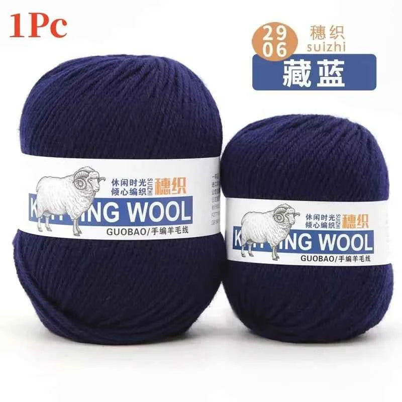 50g/Ball 100% Wool Yarn Pure Merino Thick Thread For Hand Knitting Scarf Sweater DIY Doll Woven Material