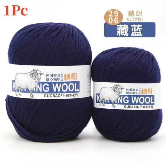 50g/Ball 100% Wool Yarn Pure Merino Thick Thread For Hand Knitting Scarf Sweater DIY Doll Woven Material