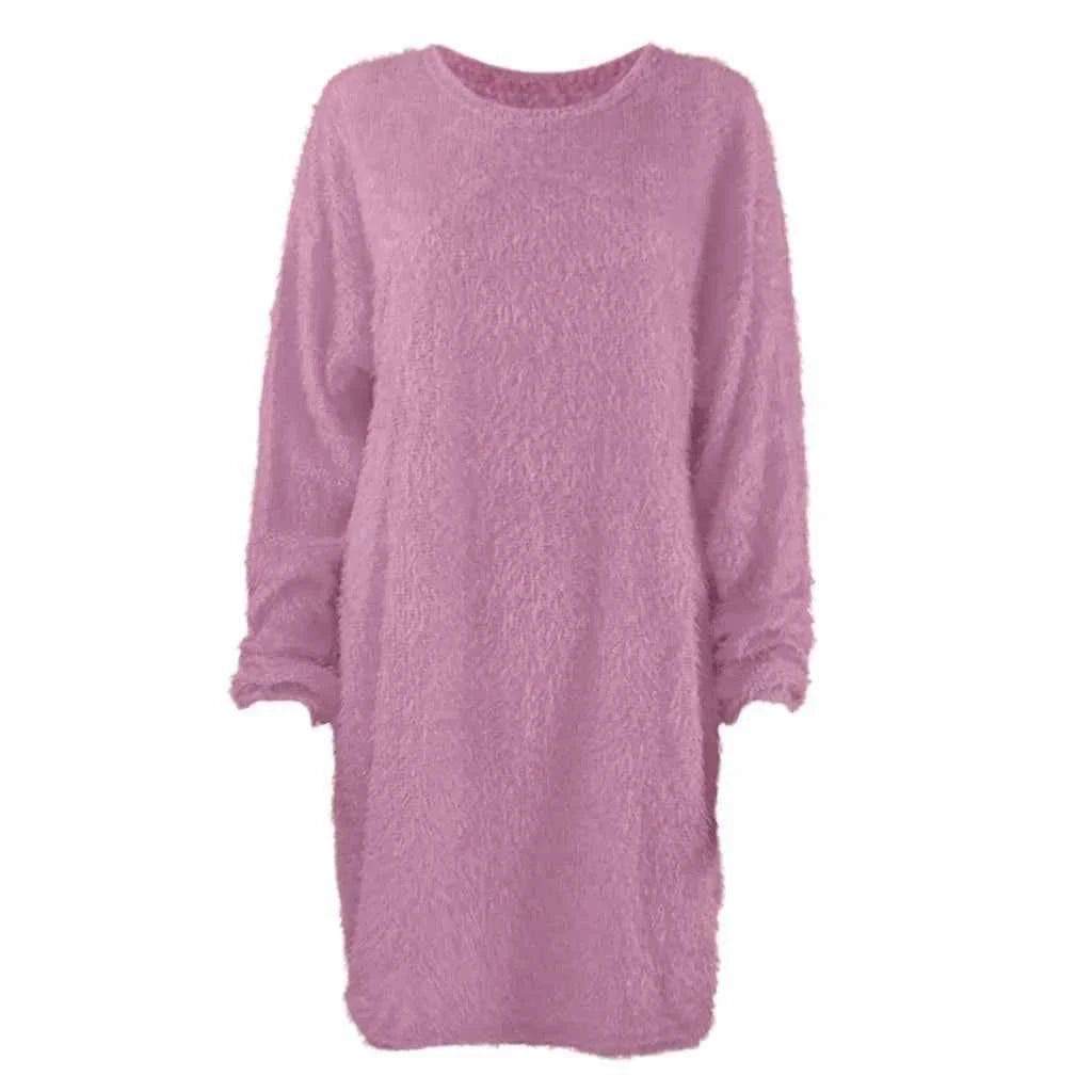 Women Winter Sweater Knit Crewneck Warm Long Sleeve Casual Sweatshirts Dress Elegant Women'S Dresses For Party Vestidos Mujer