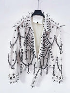 vintage Leather  y2k  Jacket Skull Jacket Punk Jacket  gothic Leather gothic clothes y2k fashion y2k clothes  harajuku Jacket SS69