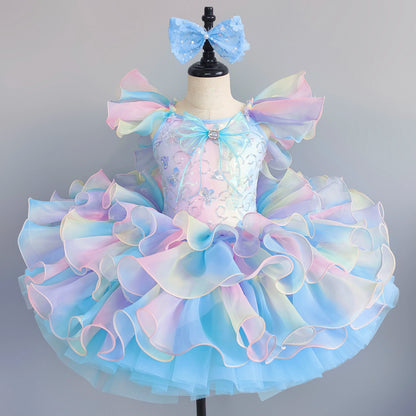 Dance Wear Summer Children Clothing Princess Performance Fairy Tutu Kids Clothes Ballet Leotards for Girls Dress Stage Costumes