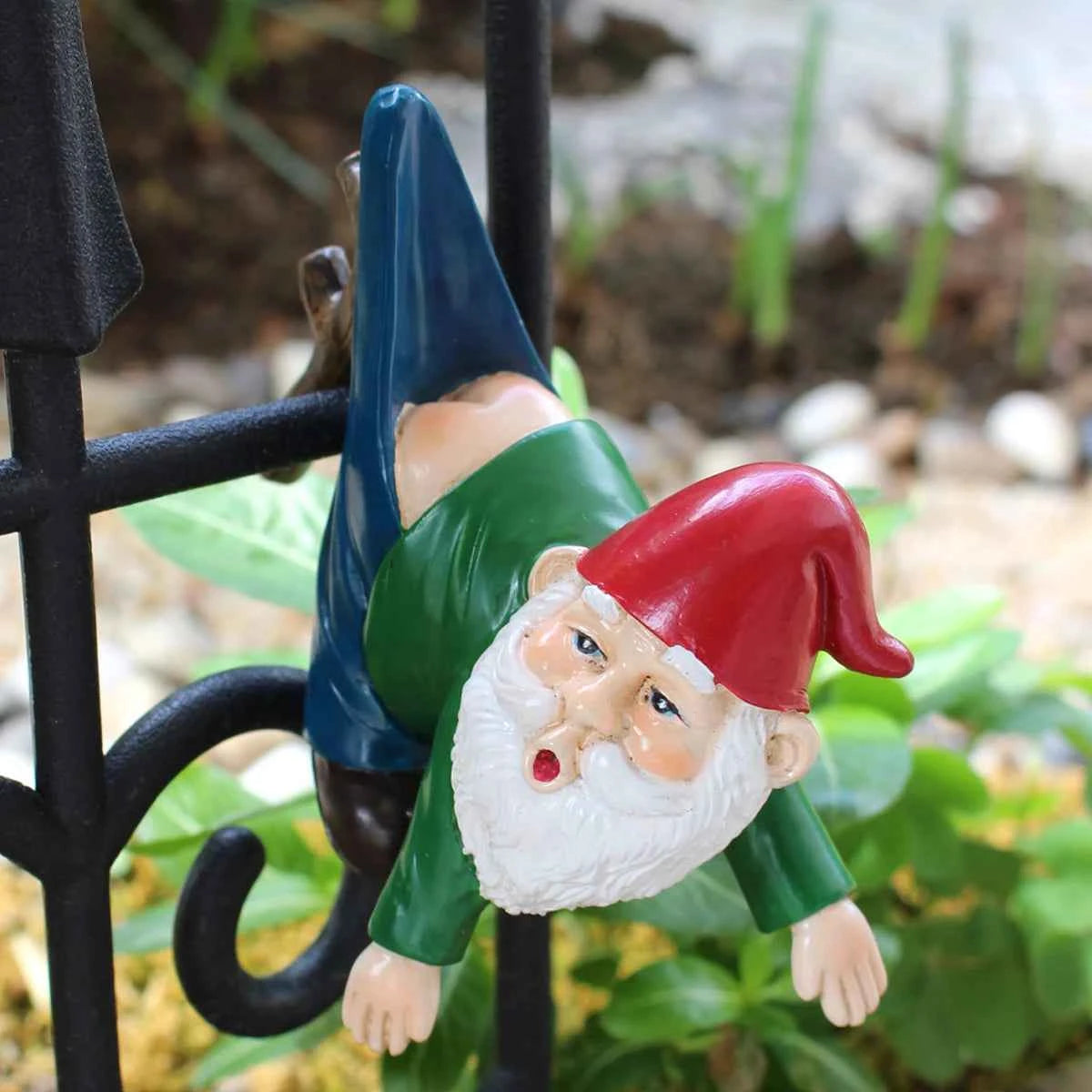 1pcs funny dwarves, dwarves with pants hanging branches, fun flowerpot pendants, resin crafts