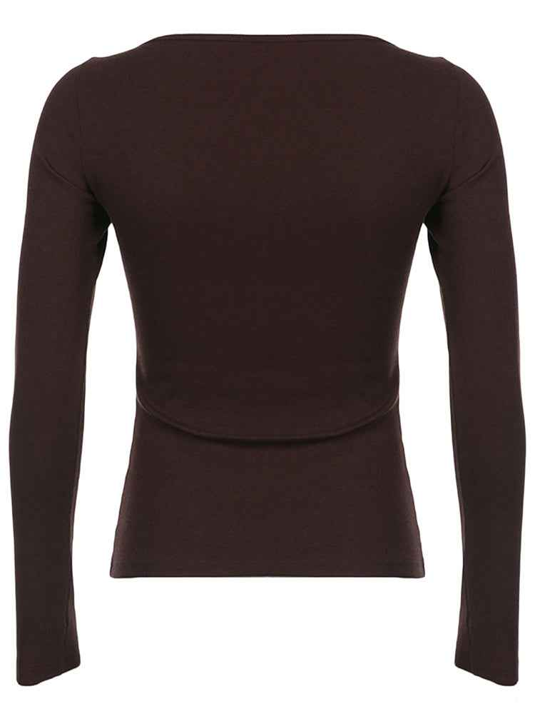 Y2k Women's Long Sleeve Knitted Tops Lace Stitching Neckline Knitwear Bowknot Decoration Slim-Fit Tshirt Pullovers Clubwear