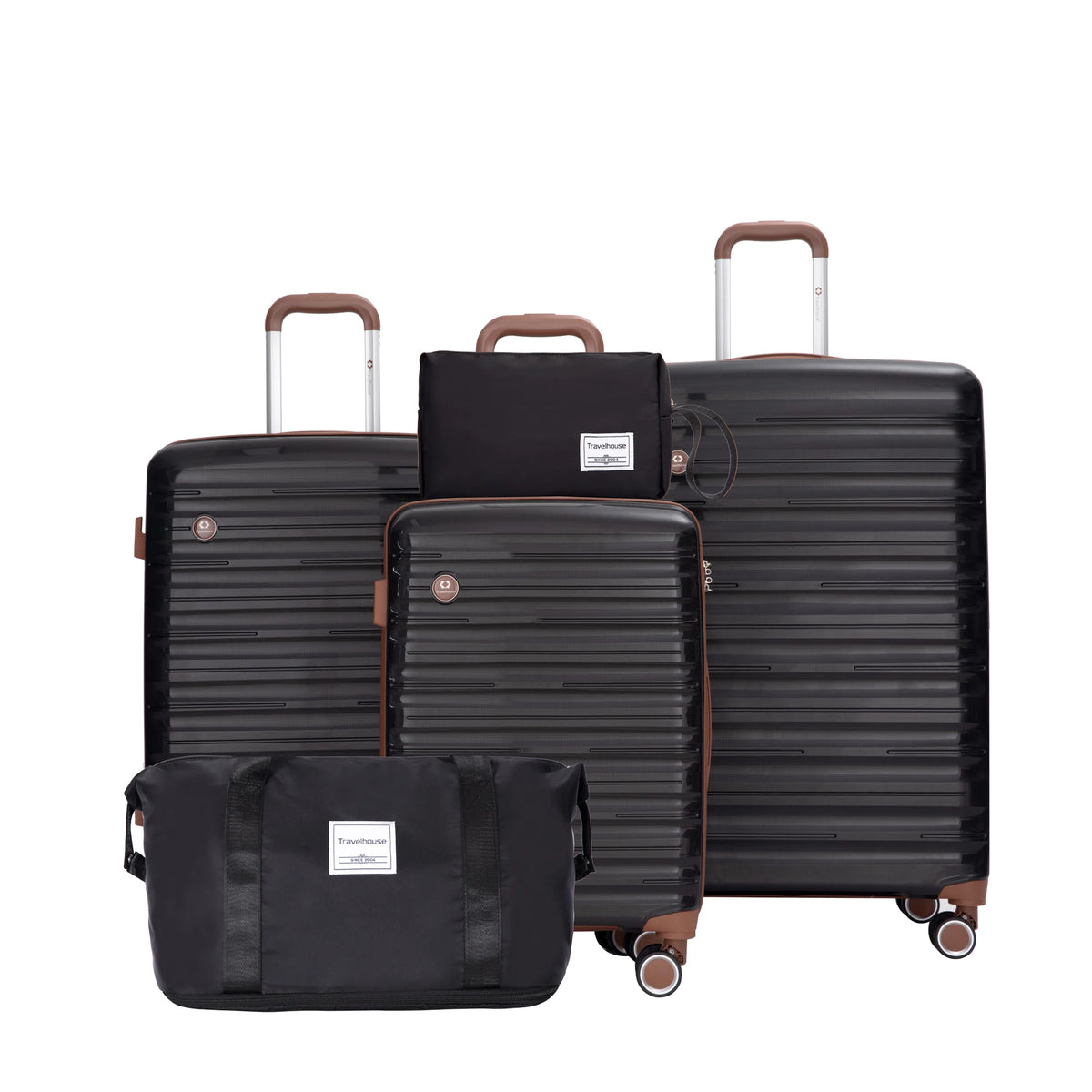 Luggage Sets 5 Piece,Suitcases with Double Spinner Wheels and TSA Lock,Hardcase 3 set Luggage with Travel Duffle Bag