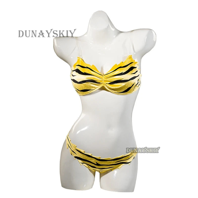 Urusei Yatsura Lum Anime Cosplay Bikini Set - Polyester Swimwear