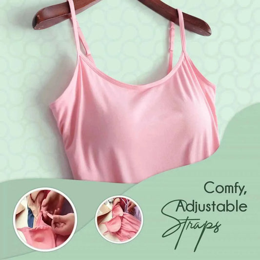 Cami Bra – Women's Camisole With Built In Padded Bra Vest Dropshipping As Seen on Tiktok Pink Top For Women Pajamas Home Wear