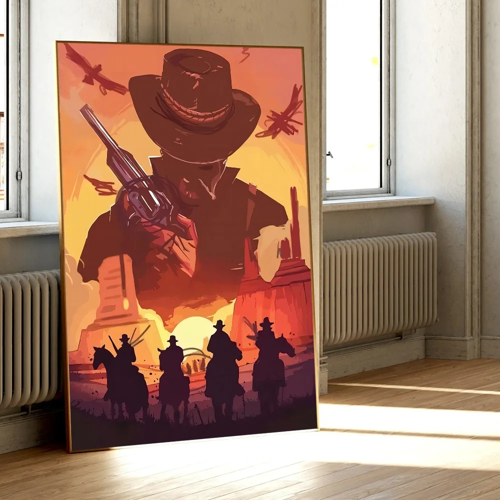 Red Dead Redemption 2 Wall Poster, Waterproof Adhesive PP Paper Art Print