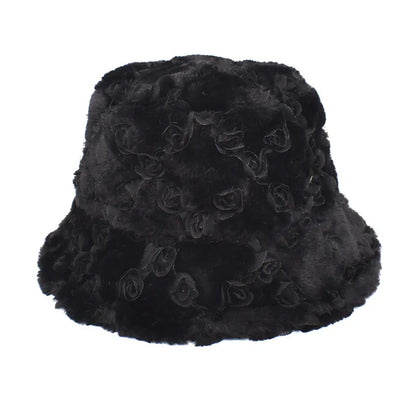 Winter Bucket Hat Women's Fashion Leopard Panama Warm Hats Female Vintage Faux Fur Fisherman Cap Hats For Women Dropshipping