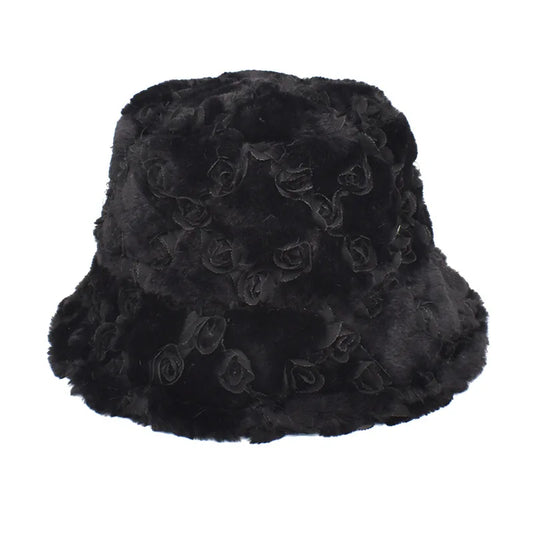 Winter Bucket Hat Women's Fashion Leopard Panama Warm Hats Female Vintage Faux Fur Fisherman Cap Hats For Women Dropshipping