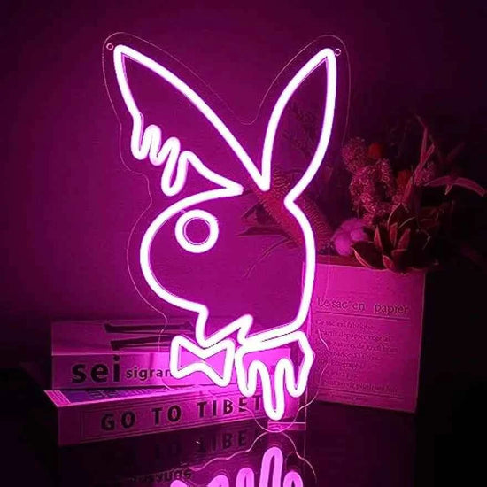 Rabbit Bunny Neon Signs for Wall Decor LED Neon Light Sign Cute Animal LED Signs for Bedroom Kids Room Party Decor Girl Gift