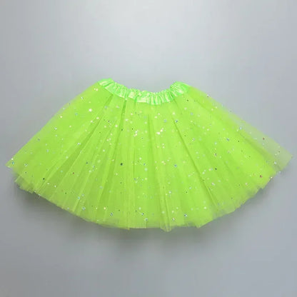 XMOMISEL Girls Sequined Star Tulle Tutu Skirt A-Line Mini Dancewear