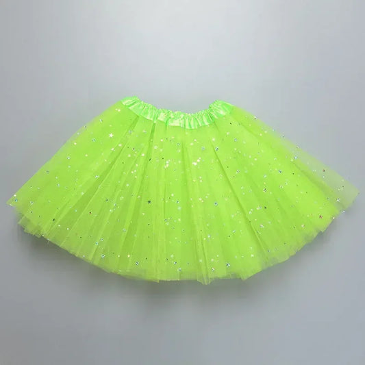 XMOMISEL Girls Sequined Star Tulle Tutu Skirt A-Line Mini Dancewear