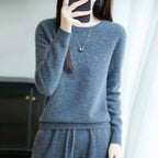 Women 100% Merino Wool Sweater New Fashion O-Neck Pullover Tops Basic Jumper Autumn Winter Woman Cashmere Sweater Knitted Blouse
