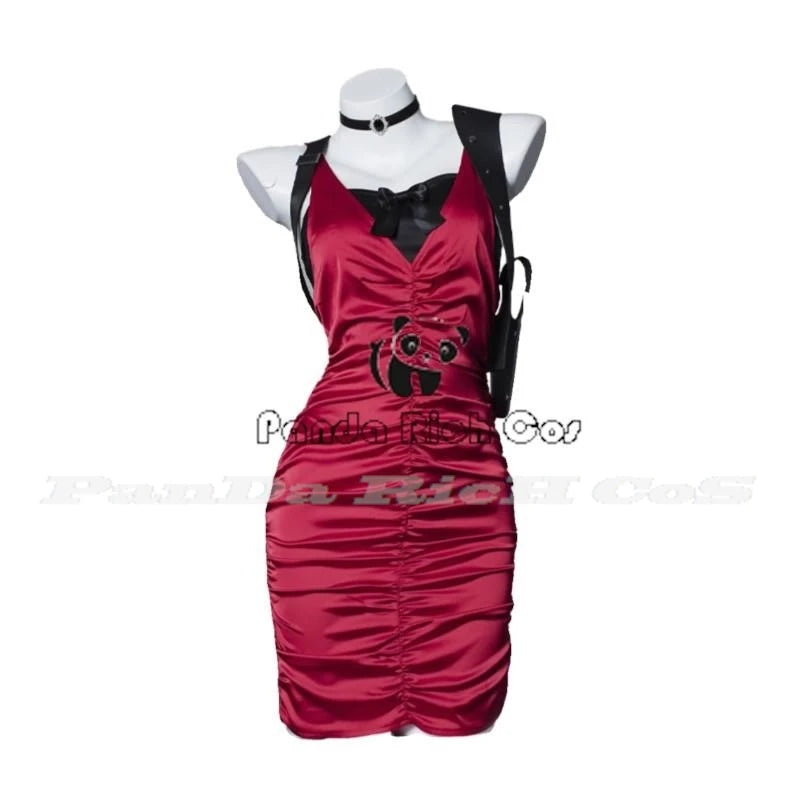 Ada Wong Resident Evil Red Cheongsam Cosplay Dress for Women