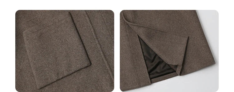 CHIC VEN Women Long Woolen Coats Single Breasted Loose Stand Collar Cow Horn Buttoned Office Ladies Overcoat Autumn Winter 2026