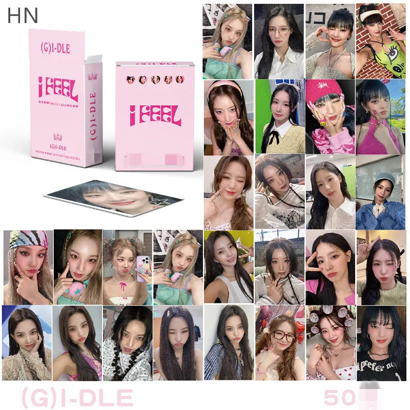 KPOP 55cards/set (G) I-DLE Album Card I FEEL Album GIDLE Ye Shuhua MINNIE Printed Photo Card LOMO Card Gift For Girls Collection SS69