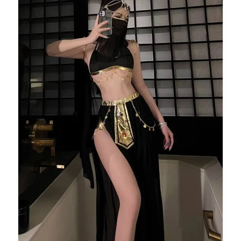 Belly Dance Costume Women's Sexy Arabian Princess Costume Fancy Indian Dance Embroider Bollywoods Jasmine Dress Egyptian Queen