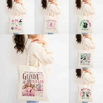 Wicked The Musical Canvas Tote Bag Glinda Elphaba Inspired Musical Lover Gifts Shopping Bag Musical Theater Fans Gift Handbag