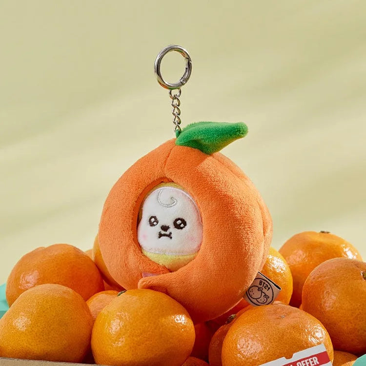 Orange Cartoon Plush Keychain 10cm Stuffed Bag Charm