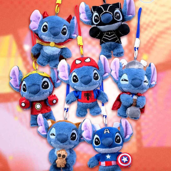 Hottoys Cosbaby Stitch Marvel Blind Box - Captain America & Spider-Man Crossver Anime Figure Christmas Surprise Gift Collection