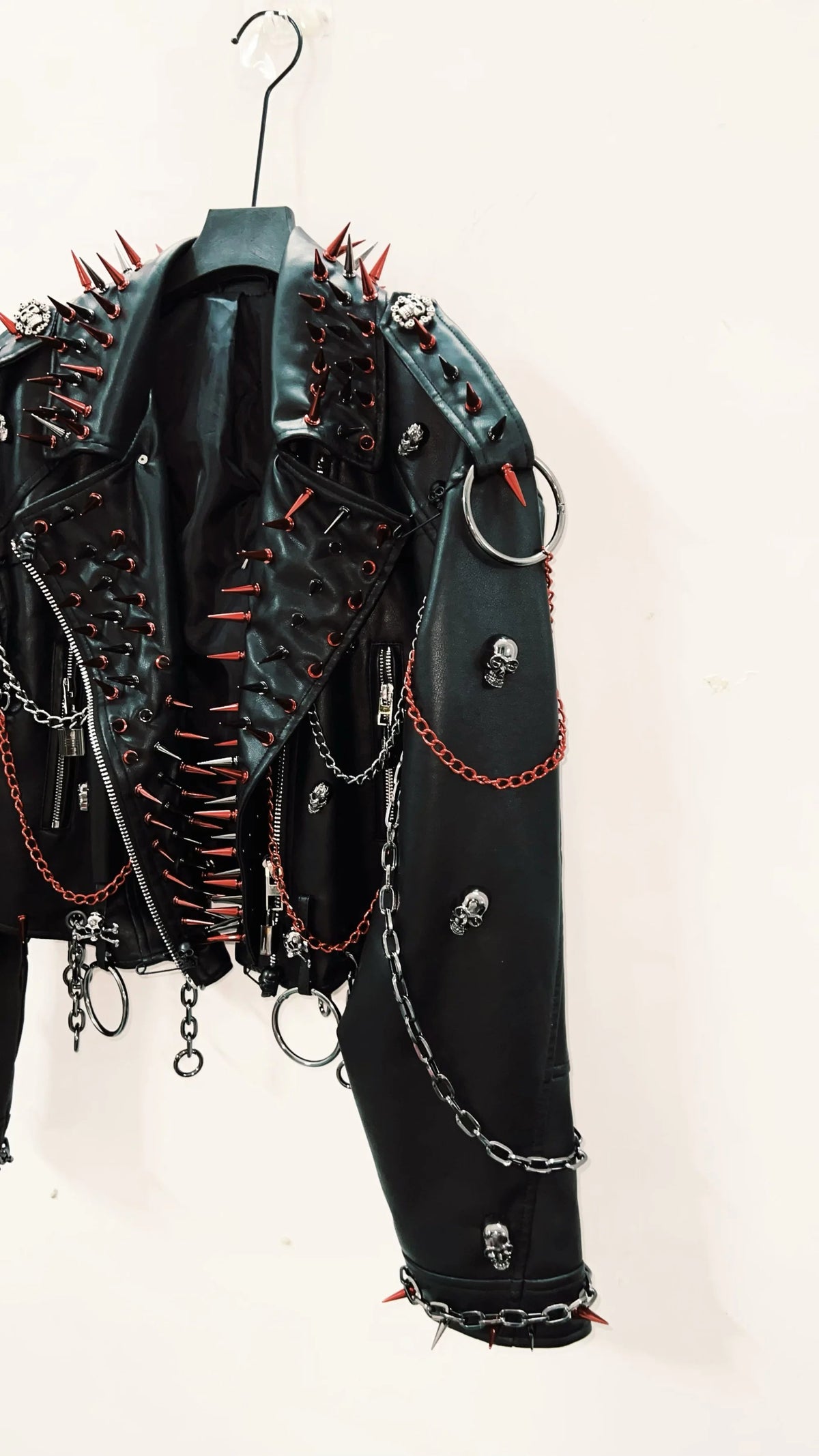 vintage Leather jacket Gothic Leather jacket Punk Leather jacketoversizeLeather jacket Rivet Leather jacket skull Leather jacket SS69