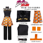 New JOJO Bizarre Adventure Golden Wind Narancia Ghirga Cosplay Costume Black Tops Apron Man Woman Christmas Suit Fan Gifts
