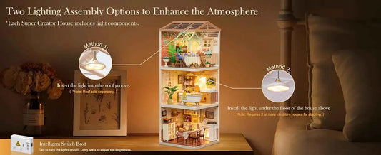 Rolife Night Out Food Stall DIY Modern Miniature House Themed Restaurant Assembly Model Kit For Model Enthusiasts Kids Adults