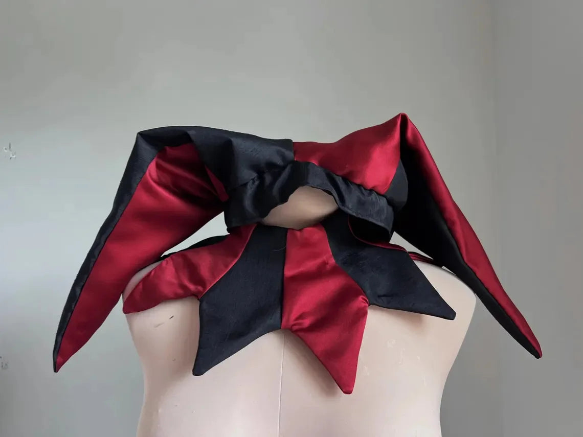 Custom Made Vintage Victorian Gothic Jester Cosplay Costume Women Harlequin Carnival Outfit Tutorial Joker Clown Suit