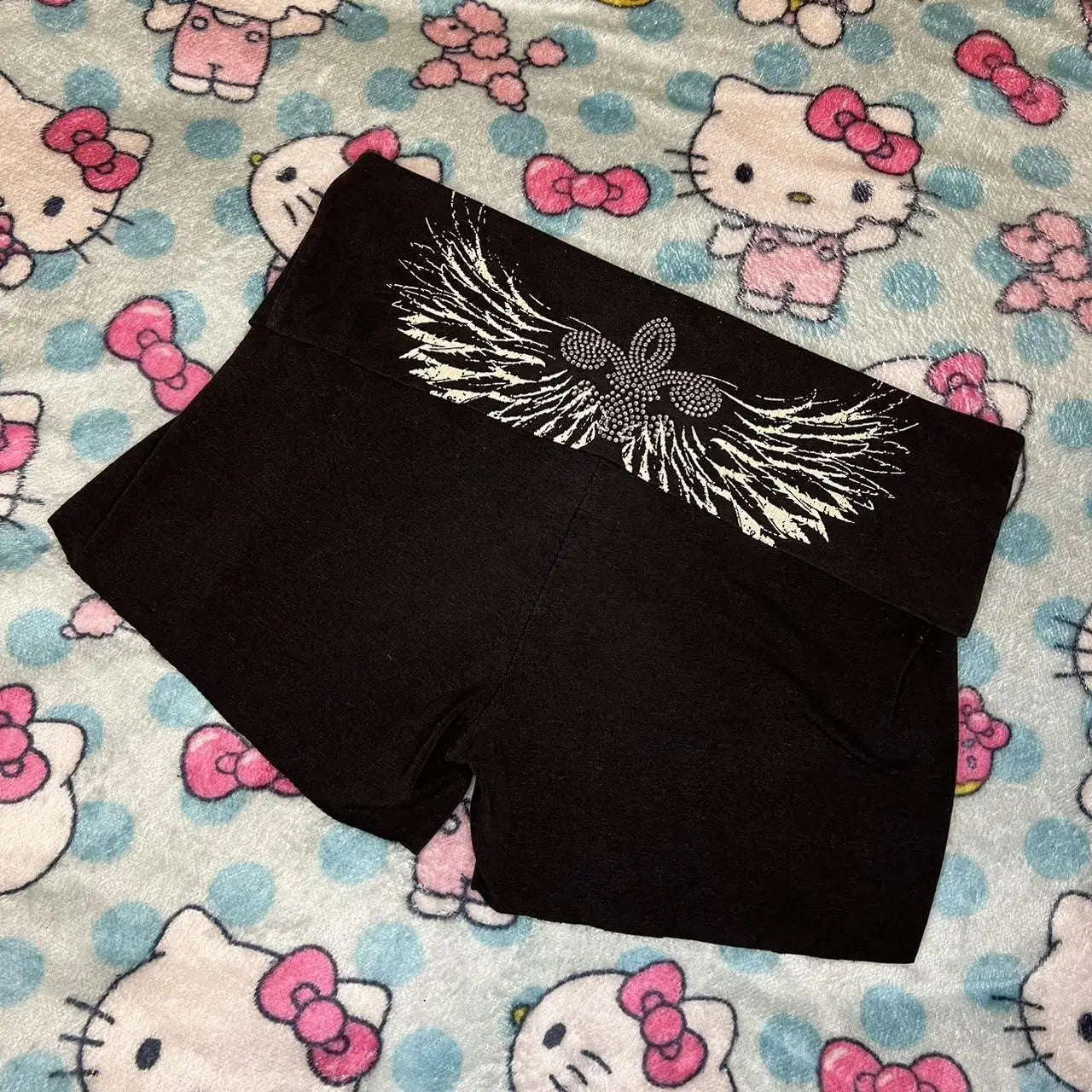 Y2K Summer Gothic letter Pattern Printed Sports Shorts Zipper Women's Slimming Running Fitness Breathable Fitness Sportswear emo SS69 10.69 black 1 / S