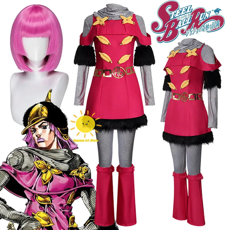 Anime Hot Pants Cosplay Steel Ball Run Cosplay Costumes Tops Pants Dress Hat Hot Pants Suits Halloween Carnival Cos Adult Women