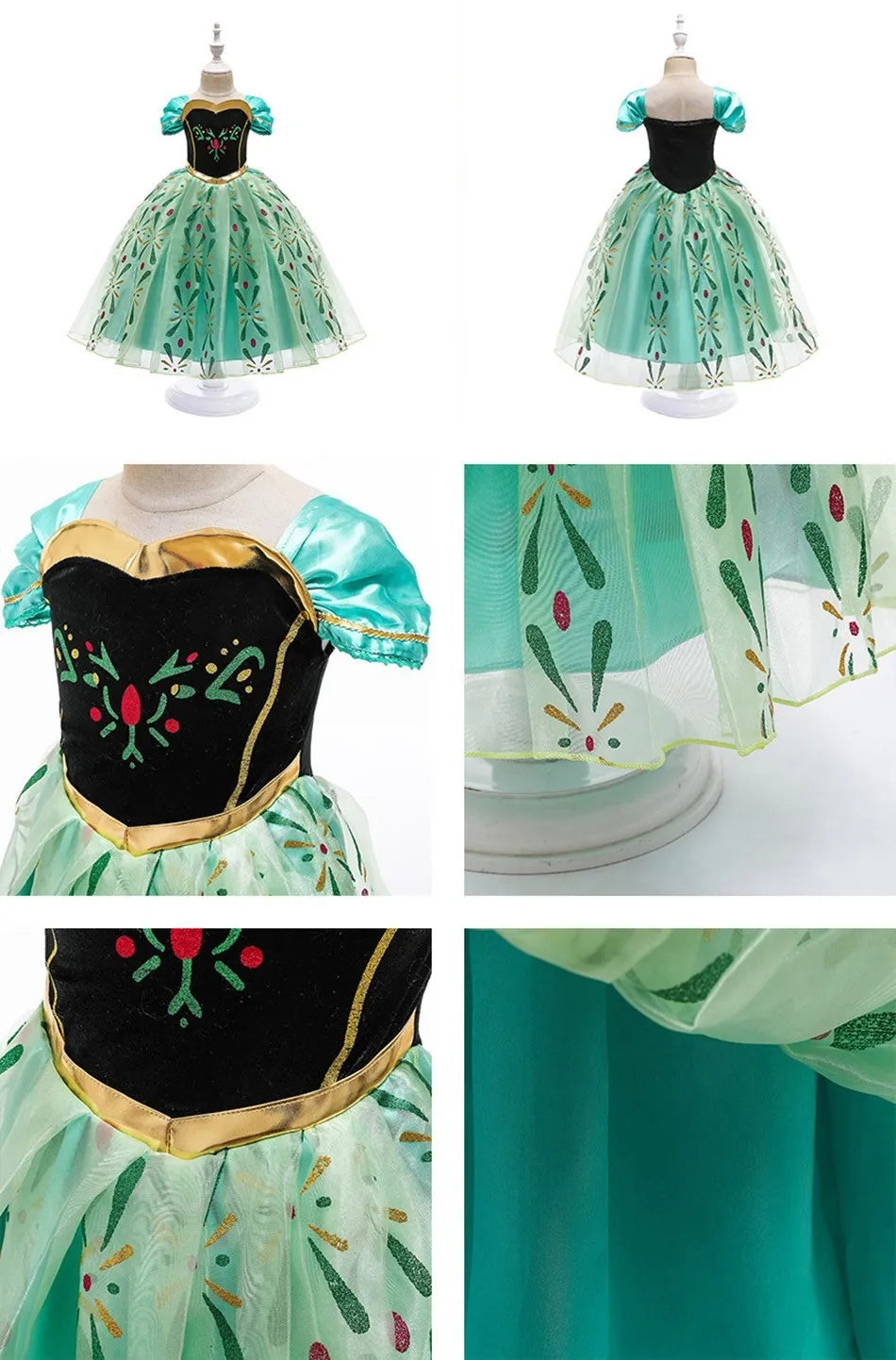 Girls Princess Cosplay Costume Dress - Flower Print