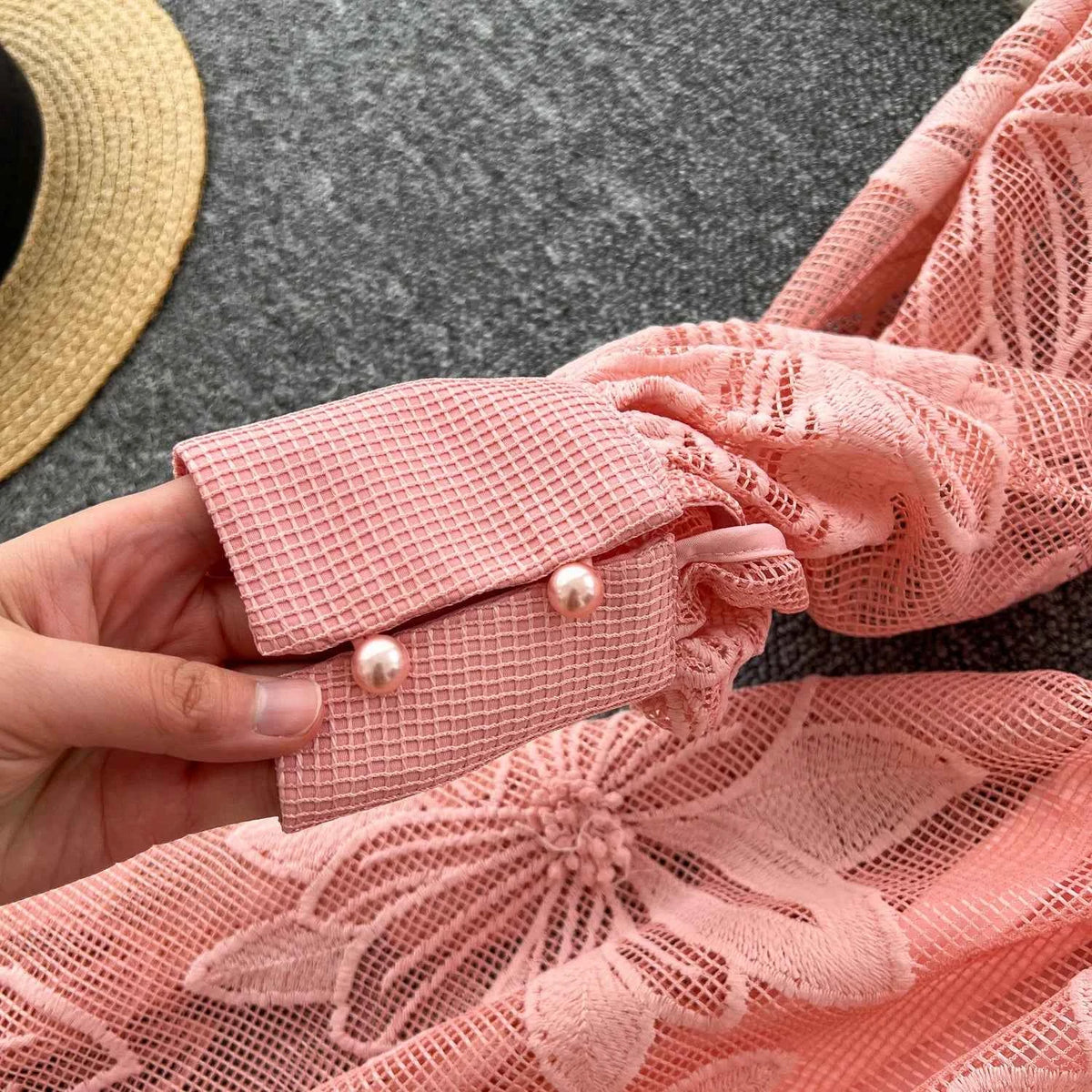 SINGREINY Women Elegant Floral Emboridery Dress Hollow Out Long Sleeve Single Breasted Belt French Court Chic Short A Line Dress