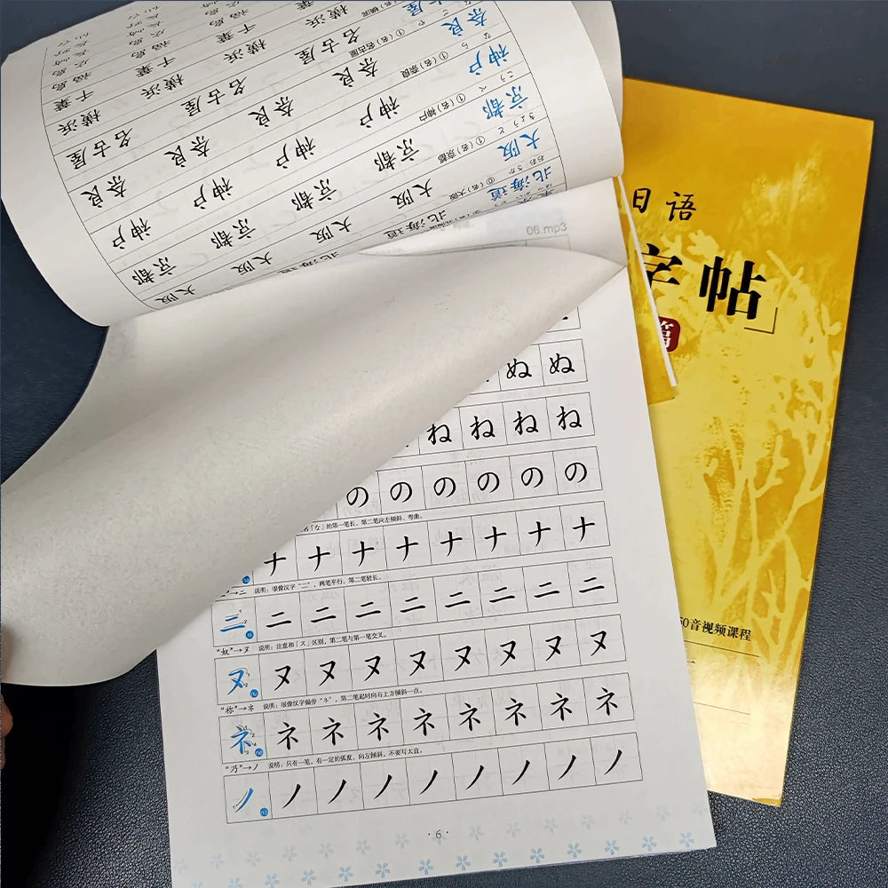 3d book Calligraphy Learning Japanese Hiragana Books Erasable Pen Refill Sets Writing Tools For Adults Kids SS69