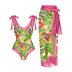 2023 New Arrival Push Up Women Bikini Set Floral Printed Ruffle Bikinis Strappy Bandage Swimwear Brazilian Biquini Bathing Suit SS69