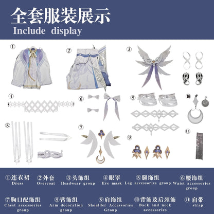 IN STOCK Columbina Cosplay Costume Game Genshin Impact【S-2XL】DUDU-R Nod-Krai Women Song of the Welkin Moon Plus Size