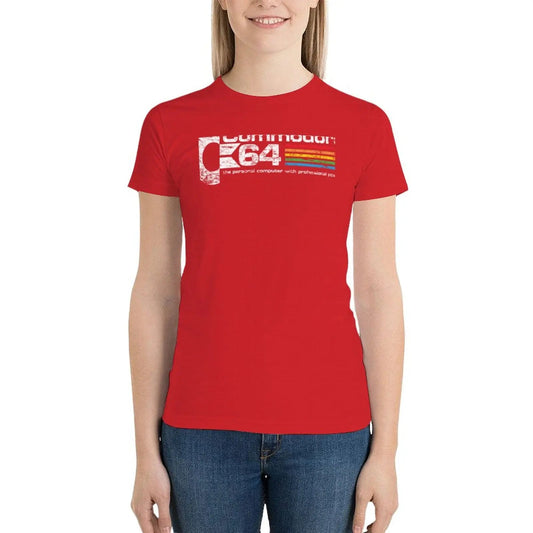 Commodore 64 T-Shirt tops Short sleeve tee Blouse T-shirts for Women SS69 24.69 Red / XXL