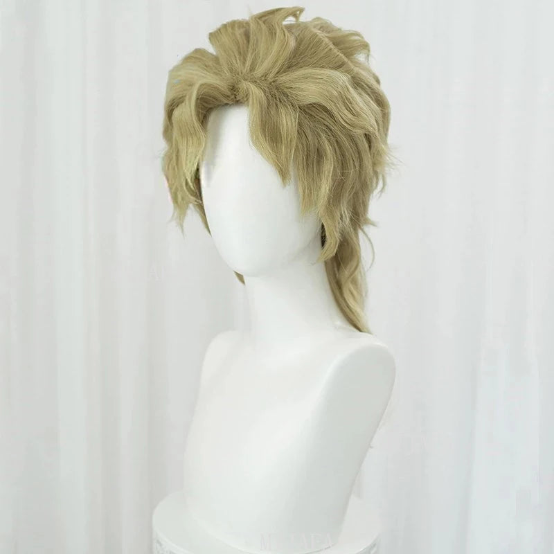 Dio Brando Cosplay Jojo Bizarre Adventure Cosplay High Quality Green Golden Brown Wig Heat Resistant Synthetic Wigs + Wig Cap