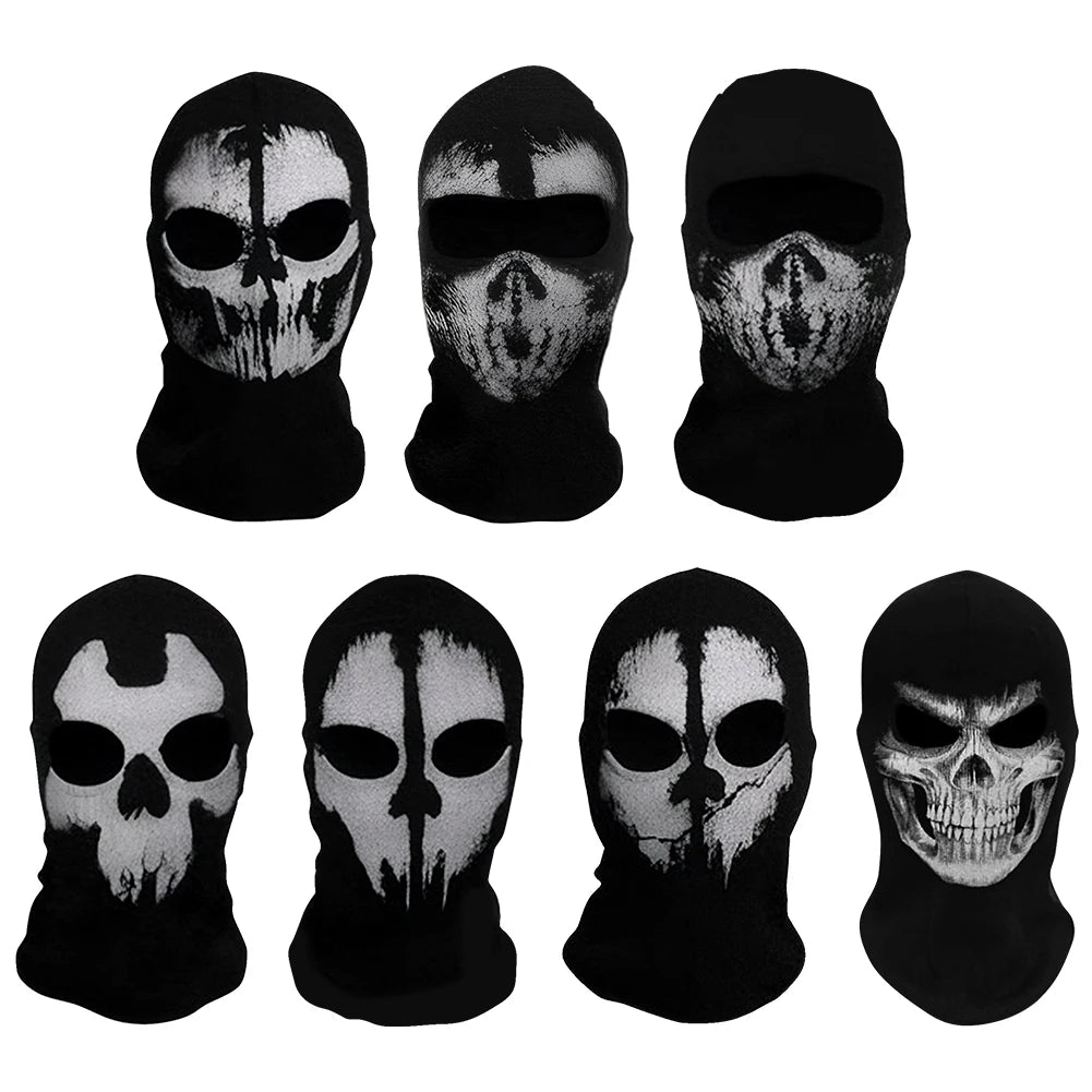Ghost Skull Balaclava Full Face Mask for Cosplay & Cycling