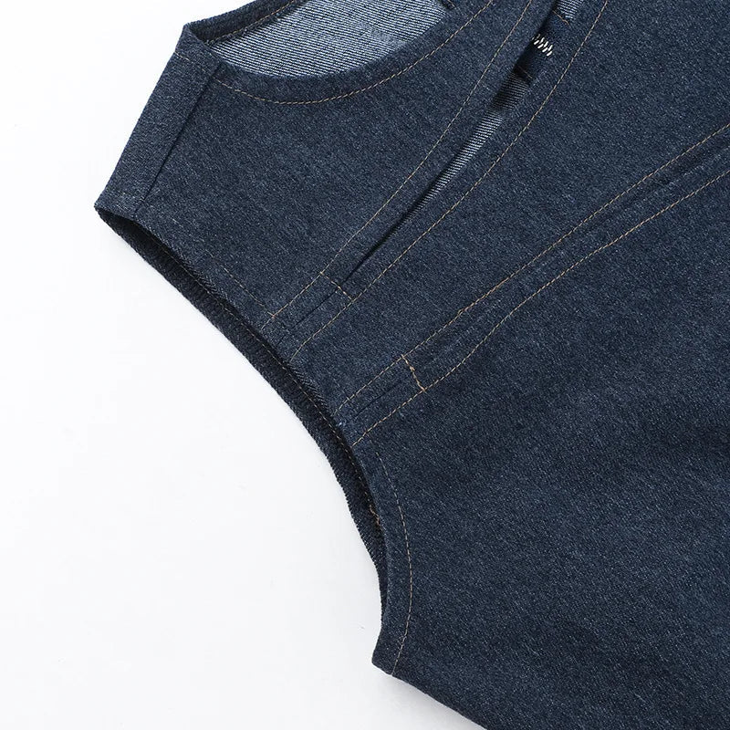 Talenza Women's Sleeveless Round Neck Vest Summer Solid Color Hollow Slim Vest Top Fashion Sexy Streetwear Women's Slim Vest Top SS69