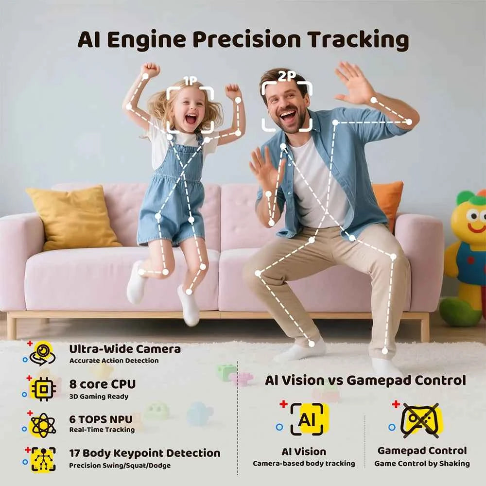 KINHANK MotionX Video Game Console for Kids & Families Ongoing Updates Kids Toy Active Play System Indoor Physical Activity