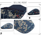 Vintage Floral Print Cotton Beret Hat - Adjustable Newsboy Cap
