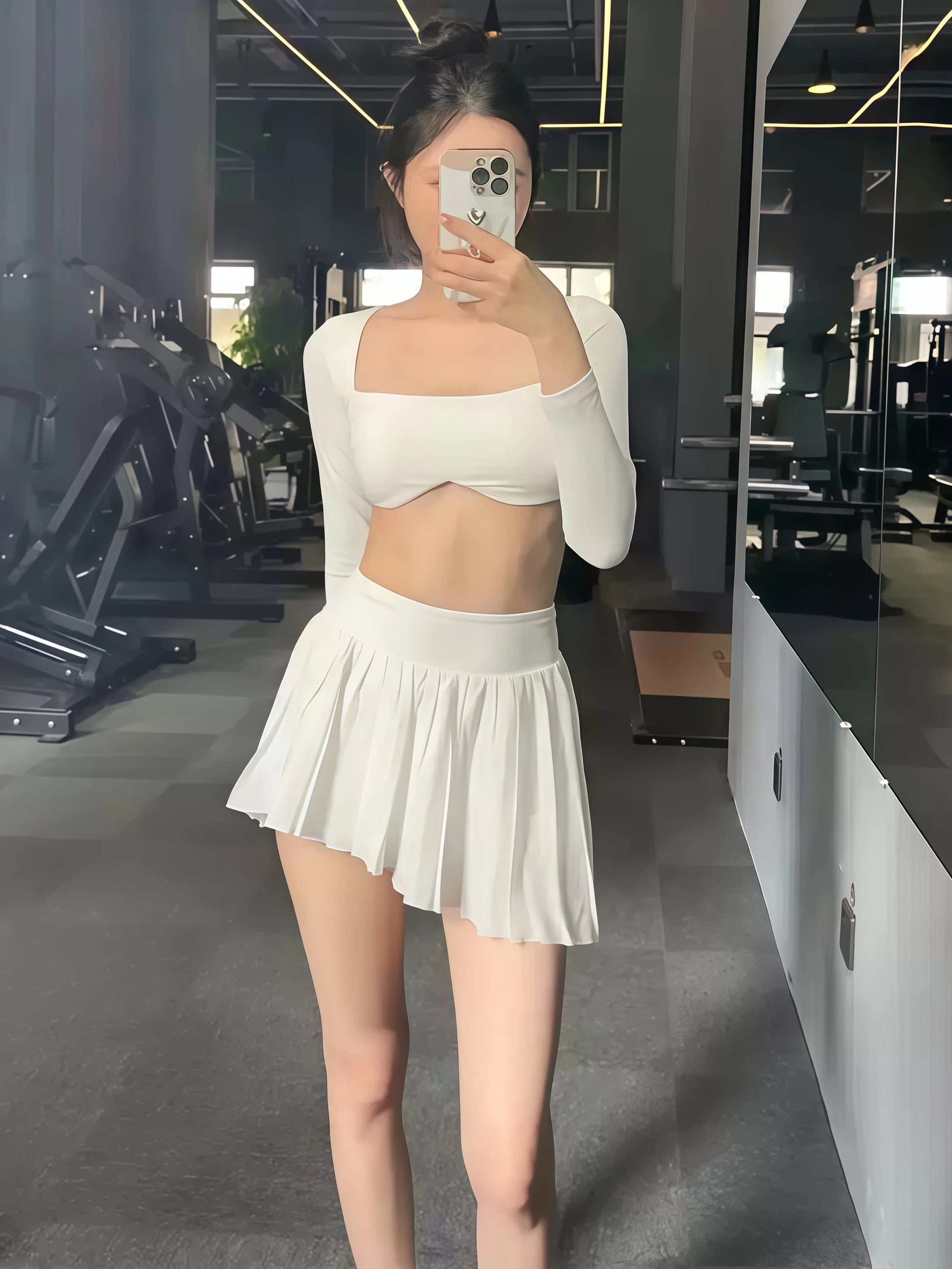 Long Sleeve Yoga Shirts Sexy Sports Top Tight Gym Clothes Woman Fitness Crop Top with Chest Pad Workout Yoga Top Athleisure - SS69