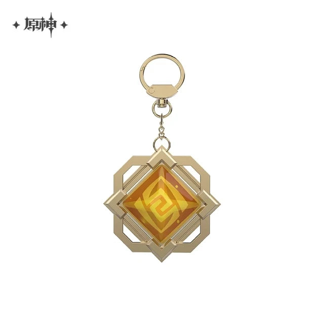 [Genuine]  Anime Game Genshin Impact 2023 Carnival Theme Cosplay Vision Elemental Pendant Rock Wind Garss Metal Backpack Charms