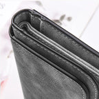 ZeAiLi Long PU Leather Clutch Wallet with Animal Paw & Butterfly Print